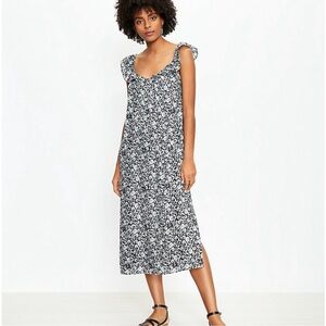 Loft palm leaf midi dress